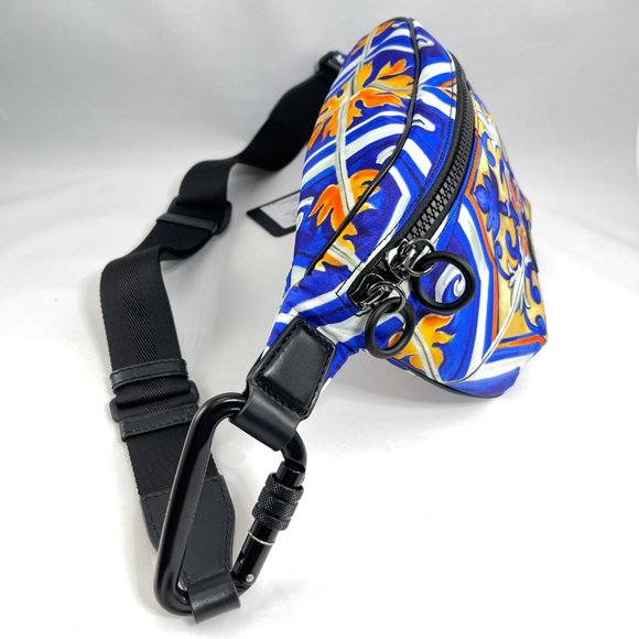 Dolce & Gabbana Nylon Fanny Pack with Maiolica Print - Blue, NWT and never used - Picture 6 of 14